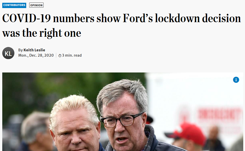 COVID-19 numbers show Ford’s lockdown decision was the right one
